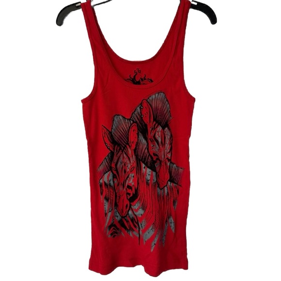 Key Closet Zebras Red Women’s Tank Top Size XL - Picture 1 of 10